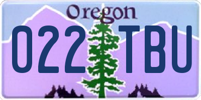 OR license plate 022TBU