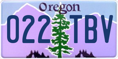 OR license plate 022TBV