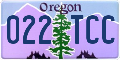 OR license plate 022TCC
