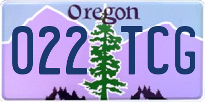 OR license plate 022TCG