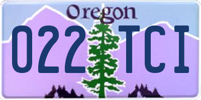 OR license plate 022TCI