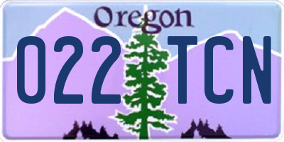 OR license plate 022TCN