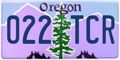 OR license plate 022TCR