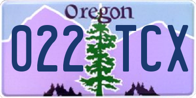 OR license plate 022TCX