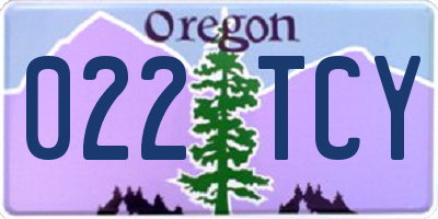 OR license plate 022TCY