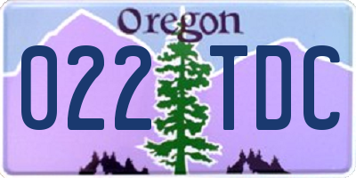 OR license plate 022TDC