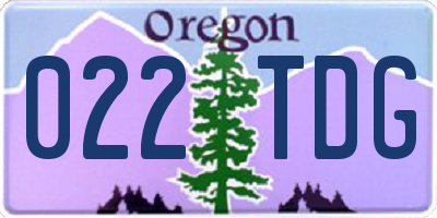 OR license plate 022TDG