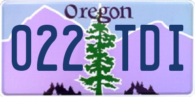 OR license plate 022TDI