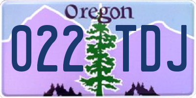 OR license plate 022TDJ