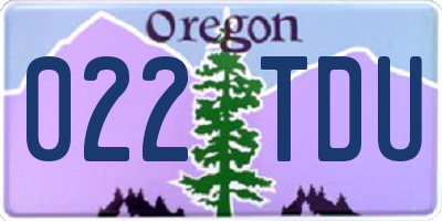 OR license plate 022TDU