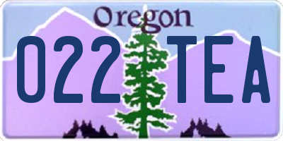 OR license plate 022TEA