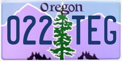 OR license plate 022TEG