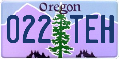OR license plate 022TEH