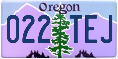 OR license plate 022TEJ