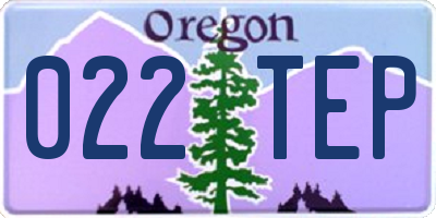 OR license plate 022TEP