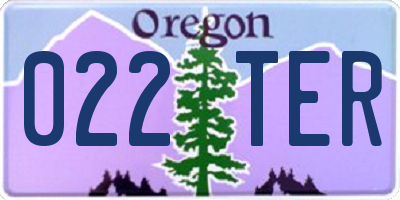 OR license plate 022TER