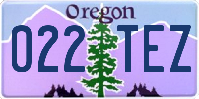 OR license plate 022TEZ