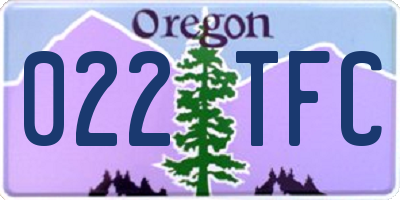 OR license plate 022TFC