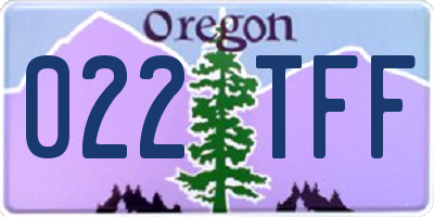 OR license plate 022TFF