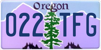 OR license plate 022TFG