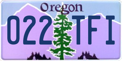 OR license plate 022TFI