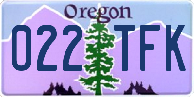 OR license plate 022TFK