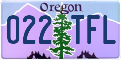 OR license plate 022TFL