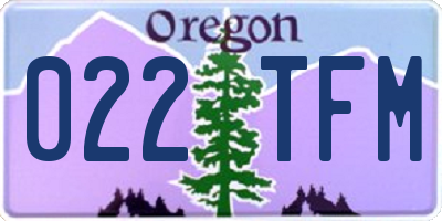 OR license plate 022TFM