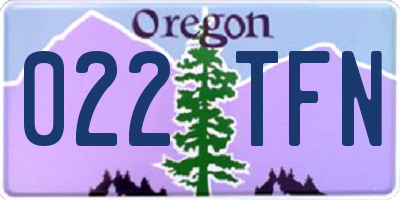 OR license plate 022TFN