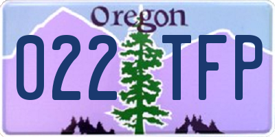 OR license plate 022TFP