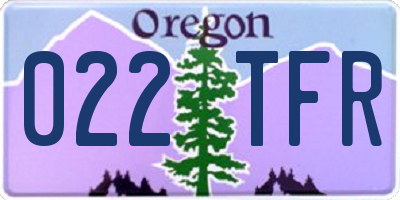 OR license plate 022TFR