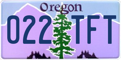OR license plate 022TFT