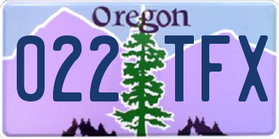OR license plate 022TFX
