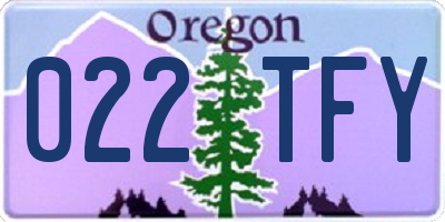 OR license plate 022TFY