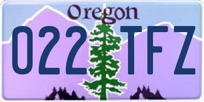 OR license plate 022TFZ