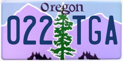 OR license plate 022TGA