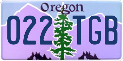 OR license plate 022TGB