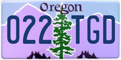 OR license plate 022TGD