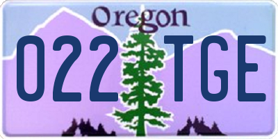 OR license plate 022TGE