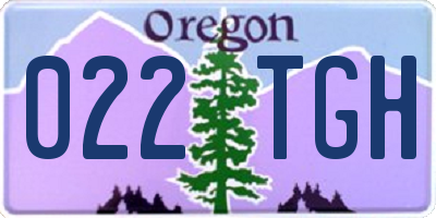 OR license plate 022TGH