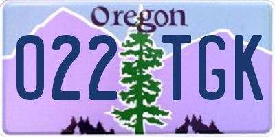 OR license plate 022TGK