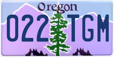 OR license plate 022TGM