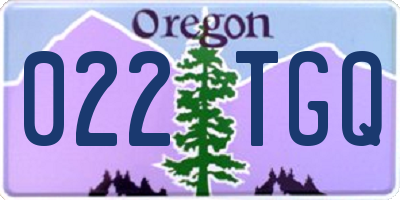 OR license plate 022TGQ