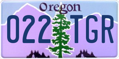OR license plate 022TGR