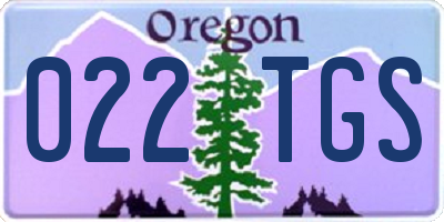 OR license plate 022TGS
