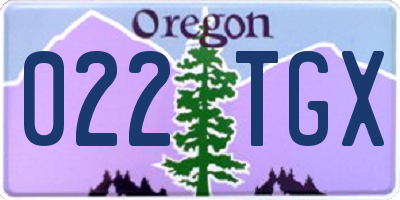 OR license plate 022TGX