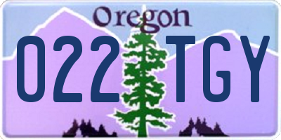 OR license plate 022TGY