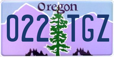 OR license plate 022TGZ