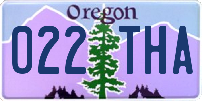 OR license plate 022THA