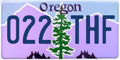 OR license plate 022THF